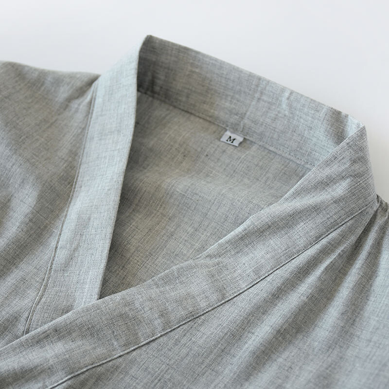 Divat japán stílusú kimonó köntös egyszínű fűzős hosszú fürdőköpeny pizsama öv pamut otthoni pizsama köntös Férfi ruházat