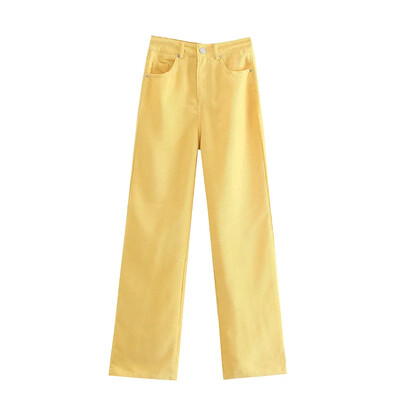 Vintažiniai tiesių kojų laisvi džinsai Moteriški džinsai aukštu juosmeniu, laisvalaikio liekninantys varpelio apačia Universalūs drabuzuoti ilgos madingos kelnės