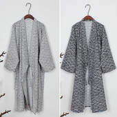 Vyriškas kimono Yukata medvilninis minkštas japoniškas laisvas chalatas naktinis chalatas samurajų kostiumas drabužiai ilgi vonios chalatai