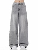 Moteriški pilki vintažiniai džinsai High Street Denim kelnės Laisvalaikio gotikos kelnės aukštu juosmeniu tiesios gatvės apranga Baggy Hosen Moteriška Y2K