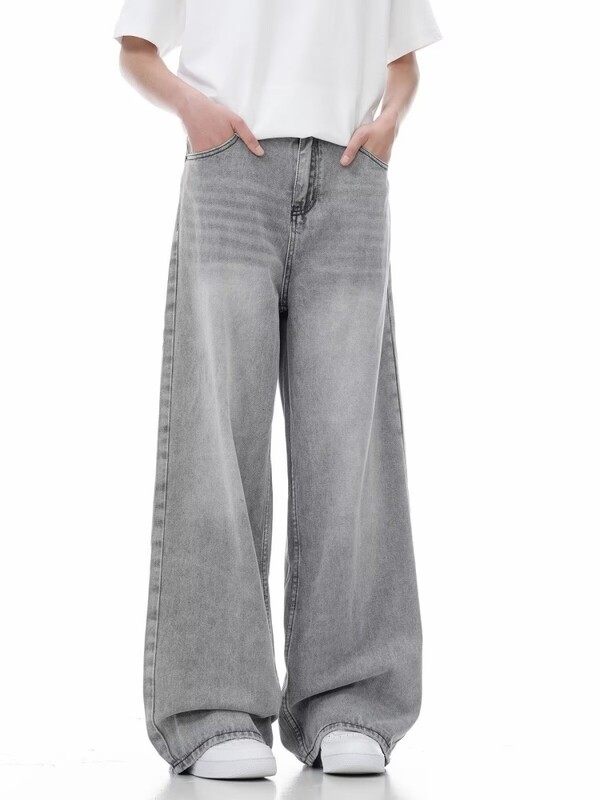 Moteriški pilki vintažiniai džinsai High Street Denim kelnės Laisvalaikio gotikos kelnės aukštu juosmeniu tiesios gatvės apranga Baggy Hosen Moteriška Y2K