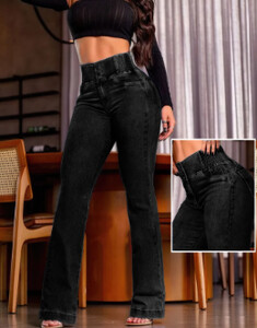 „Streetwear“ moteriški nauji džinsai, nugarėlė, susagstyta sagute priekyje aukštu juosmeniu Džinsai Temperamento Keliaujantys Kasdieniai Patogūs Džinsai