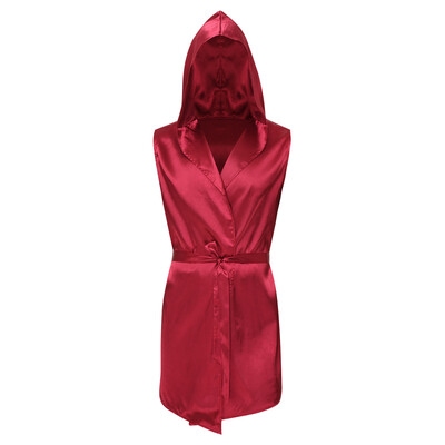 Meeste satiinist hommikumantel siidine hommikumantel magamisriided Luksuslik pidžaamakomplekt kapuutsiga öösärk koos vööga Koduriietega magamisriided pidžaama topsid ülikond