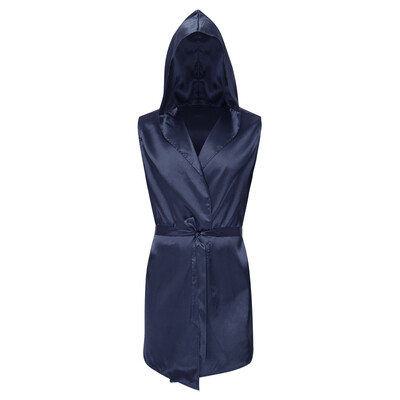 Meeste satiinist hommikumantel siidine hommikumantel magamisriided Luksuslik pidžaamakomplekt kapuutsiga öösärk koos vööga Koduriietega magamisriided pidžaama topsid ülikond