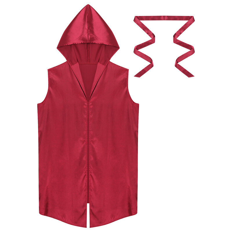 Meeste satiinist hommikumantel siidine hommikumantel magamisriided Luksuslik pidžaamakomplekt kapuutsiga öösärk koos vööga Koduriietega magamisriided pidžaama topsid ülikond