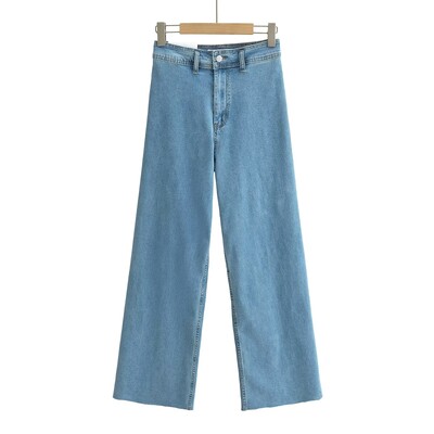 TRAF ZR Hight Street moteriški džinsai Y2k Jean Baggy Moteriški 2024 m. madingi nauji Kpop Cargo aukštu juosmeniu platūs senoviniai kelnaitės, moteriški džinsai