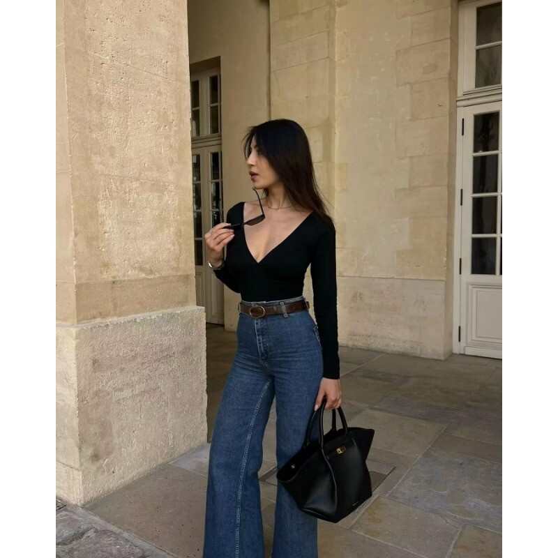 TRAF ZR Hight Street moteriški džinsai Y2k Jean Baggy Moteriški 2024 m. madingi nauji Kpop Cargo aukštu juosmeniu platūs senoviniai kelnaitės, moteriški džinsai