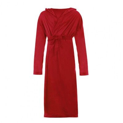 Hangulatos nagy méretű derék fűzős nyitott öltés, téli meleg kapucnis hosszú polár házi ruha hálóruha köntös pizsama fagyálló