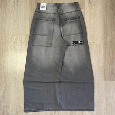 Modes ielas apģērbi, jauni, daudzkabatu mazgāti džinsi vīriešiem un sievietēm Y2K hip-hop Harajuku ikdienas gotikas bikses ar augstu vidukli