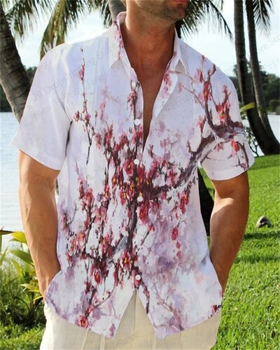 2025 m. Naujos mados veido 3d spausdinimo paplūdimio marškiniai Vasariniai trumpomis rankovėmis Havajų marškiniai Vyriški palaidinės Dideli marškiniai Vyriški drabužiai 5xl