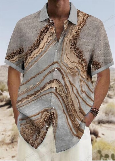 2025 m. Naujos mados veido 3d spausdinimo paplūdimio marškiniai Vasariniai trumpomis rankovėmis Havajų marškiniai Vyriški palaidinės Dideli marškiniai Vyriški drabužiai 5xl