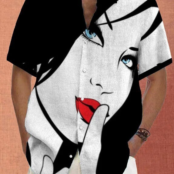 2025 m. Naujos mados veido 3d spausdinimo paplūdimio marškiniai Vasariniai trumpomis rankovėmis Havajų marškiniai Vyriški palaidinės Dideli marškiniai Vyriški drabužiai 5xl