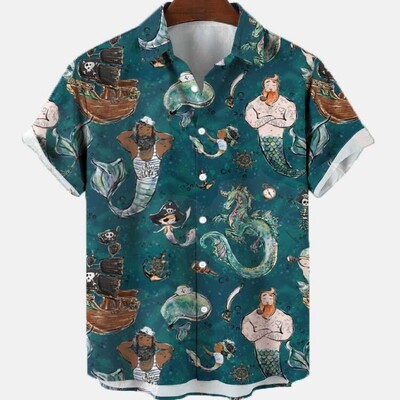 3D vyriški vasaros gatvės kostiumai Skeletas Havajų marškinėliai Harajuku Aukštos kokybės Prabangūs Gėlėti Socialiniai Kasdieniai Spalvoti Dazn Drabužiai