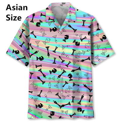Vintage šaha raksts Chemises Hommes 3D Printed Atloks ar īsām piedurknēm Havajiešu krekli Vasaras pogas Blūzes Topi Vīriešu apģērbi