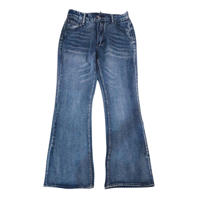Vintažinės moteriškos sunerimusios platėjančios džinsai Y2k žemo aukščio džinsinės kelnės Retro gatvės apranga plačios mėlynos kelnės