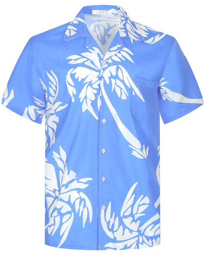 Vasaros mados vyriški havajietiški marškiniai trumpomis rankovėmis, su kokoso medžiu marginti laisvalaikio paplūdimio Aloha marškinėliai, didesnio dydžio 6XL Hombre Ropa