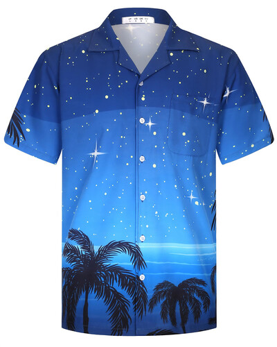 Vasaros mados vyriški havajietiški marškiniai trumpomis rankovėmis, su kokoso medžiu marginti laisvalaikio paplūdimio Aloha marškinėliai, didesnio dydžio 6XL Hombre Ropa