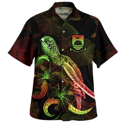 Harajuku vasaras jauns 3D Kiribati Republikas valsts karoga apdruka krekli Emblēma Grafisks īss vīriešu apģērbs