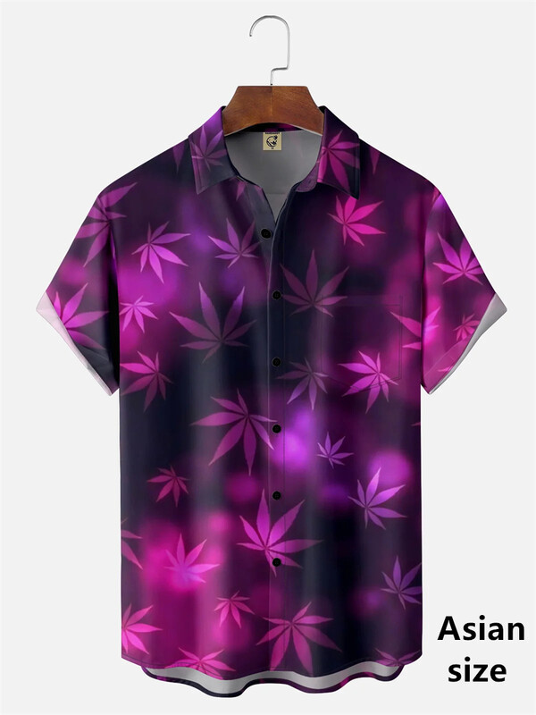 Új nyári füvek zöld levelek Grafikus hawaii ingek férfi női 3D nyomtatott tengerparti alkalmi ünnepi gombos hajtóka női blúz