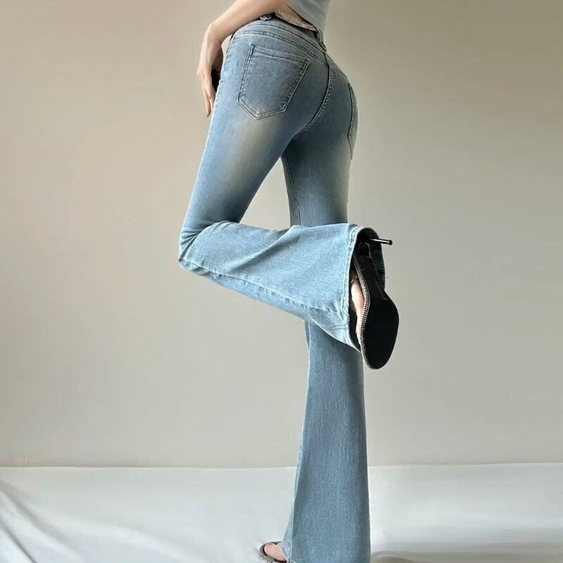 Lõuna-Korea püksid, kitsad, kitsad teksapüksid naistele, venivad naiste teksad, hulgimüük Xxl Vibrant Grunge Y2k