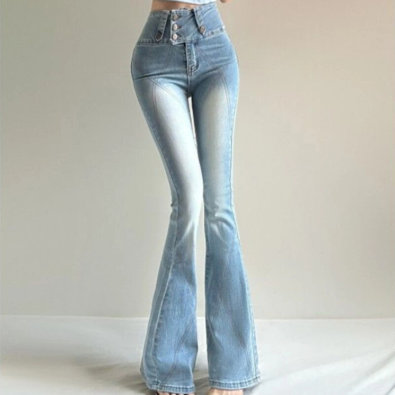 Lõuna-Korea püksid, kitsad, kitsad teksapüksid naistele, venivad naiste teksad, hulgimüük Xxl Vibrant Grunge Y2k