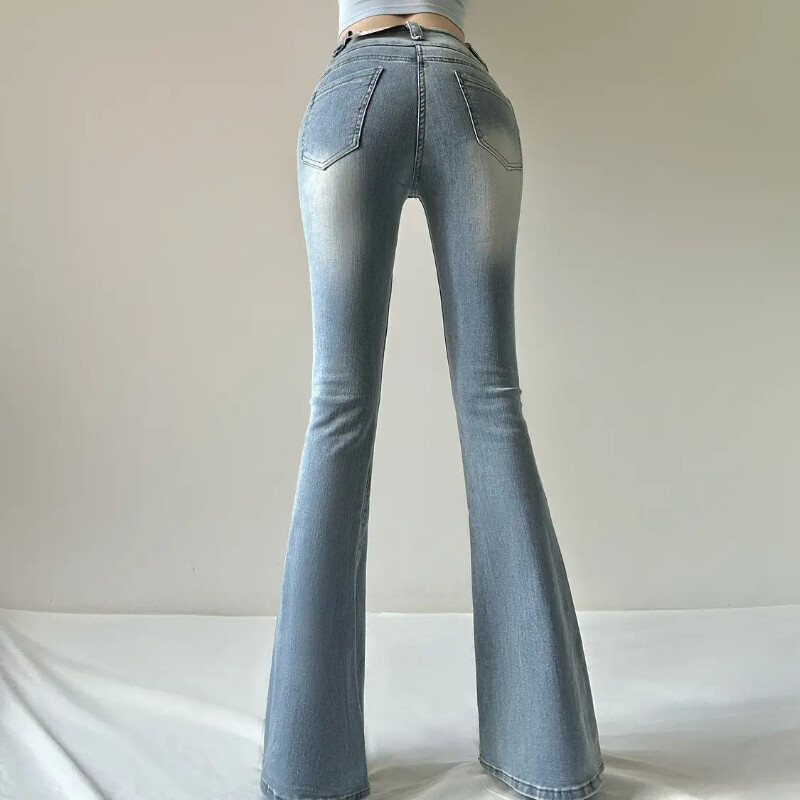 Lõuna-Korea püksid, kitsad, kitsad teksapüksid naistele, venivad naiste teksad, hulgimüük Xxl Vibrant Grunge Y2k