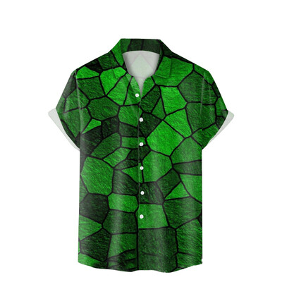 Uus Saint Patricku meeste särk 3D trükiga Roheline Shamrock Lapel Lühikeste varrukatega särgid Festival Unisex Button Up Särgid Naiste pluusid
