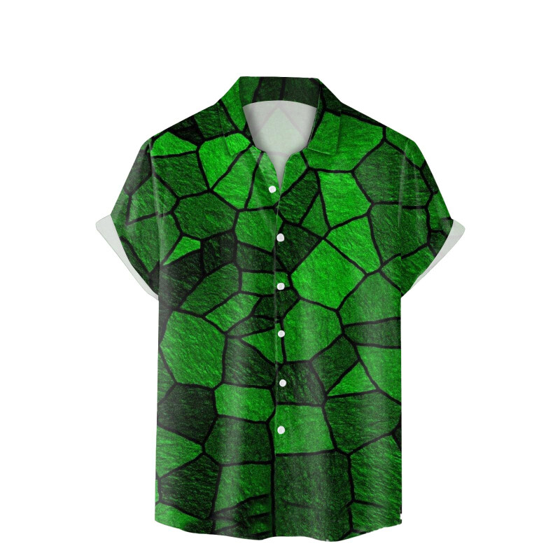 Uus Saint Patricku meeste särk 3D trükiga Roheline Shamrock Lapel Lühikeste varrukatega särgid Festival Unisex Button Up Särgid Naiste pluusid