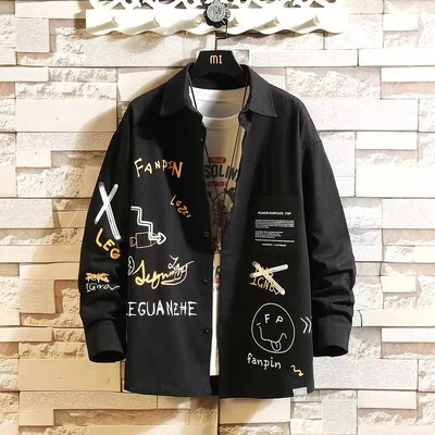 Išpardavimas: vyriški laisvalaikio marškinėliai ilgomis rankovėmis, skirti vasarai, patvarūs nagų dailės rankovėmis Madingi išorinės prekybos specializuota parduotuvė Re