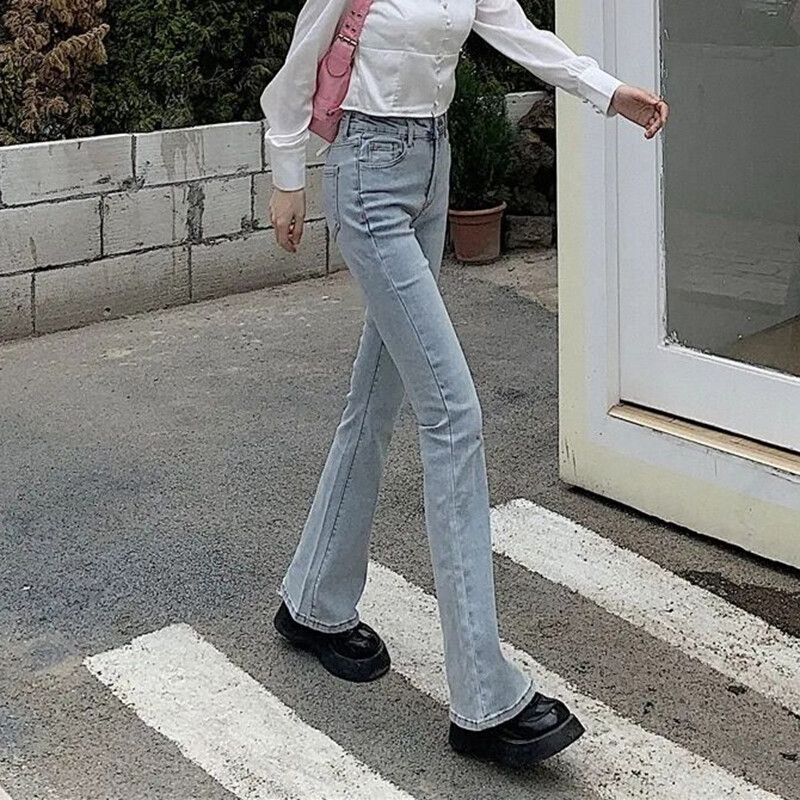 2024 Naine Kõrge vöökohaga vintage lainelised teksad Naiste elastsed püksid, püksid, tüdrukud, must pruun sügavsinine helesinised teksapüksid