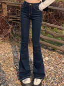 Moteriški džinsai aukštu juosmeniu senoviniai varpelio apatiniai Moteriškos plonos džinsinės kelnės Moteriškos giliai mėlynos šviesiai mėlynos juodos mėlynos pilkos kelnės