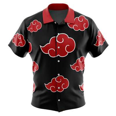 Akatsuki Button Up Hawaiian Shirt Vyriški japoniški laisvalaikio marškiniai vasaros drabužiai