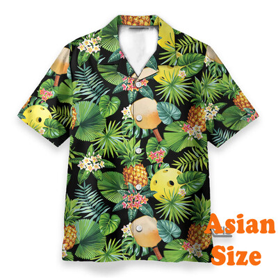 Sport Lover Pickleballi särk Unisex Hawaii vabaaja lilleprinteriga revääriga lühikeste varrukatega särgid 2025 välispordi multifilmi naljakas top