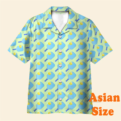 Sport Lover Pickleballi särk Unisex Hawaii vabaaja lilleprinteriga revääriga lühikeste varrukatega särgid 2025 välispordi multifilmi naljakas top