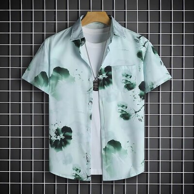 Spalvingi geometrijos grafiniai paplūdimio marškiniai vyrams 3D spausdinti havajietiški marškiniai vasaros atostogų laisvi trumpomis rankovėmis palaidinė