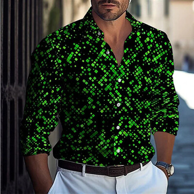 Meeste revääridega vabaajasärk Kevad- ja suvine pikkade varrukatega meeste uus Hawaii suures suuruses T-särk 6XL