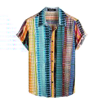 Meeste vabaaja Hawaii lillelised särgid 3D täistrükiga lühikeste varrukatega nööbiga Tropical rannasärgid meestele Camisa Manga Masculina