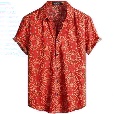 Meeste vabaaja Hawaii lillelised särgid 3D täistrükiga lühikeste varrukatega nööbiga Tropical rannasärgid meestele Camisa Manga Masculina