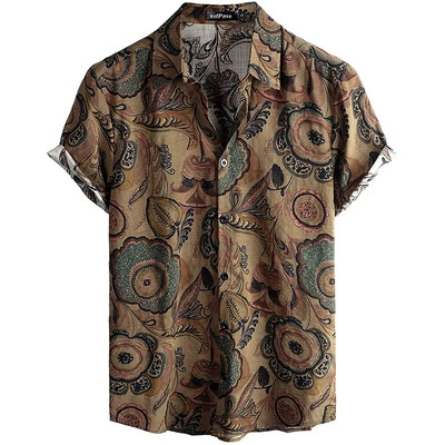 Meeste vabaaja Hawaii lillelised särgid 3D täistrükiga lühikeste varrukatega nööbiga Tropical rannasärgid meestele Camisa Manga Masculina