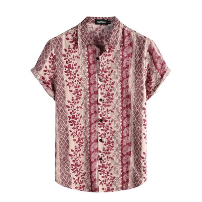 Meeste vabaaja Hawaii lillelised särgid 3D täistrükiga lühikeste varrukatega nööbiga Tropical rannasärgid meestele Camisa Manga Masculina
