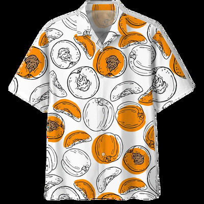 Sidrunimustriga Aloha särgid Meeste 3D-trükiga troopilised puuviljad Lühikeste varrukatega nööppluus Tänavarõivad Suure revääriga Hawaii särk