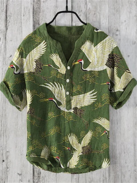 Meeste riided Suvine V-kaelusega Kunst 3D Prindiga Meeste lühikeste varrukatega T-särk Suvemood Urban T-särk Meeste V-kaelusega Henry Särgi Topid