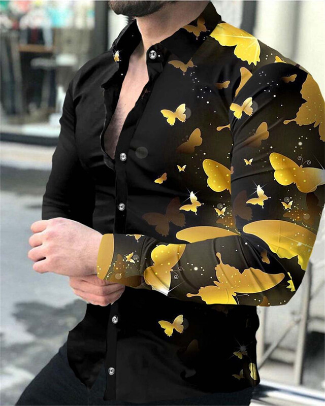 Moodne uus lumehelvestega 3D-printimine särk S-6XL2023 vabaaja pikkade varrukatega rev Cardigan Club Street Cool meeste topid suvesärgid