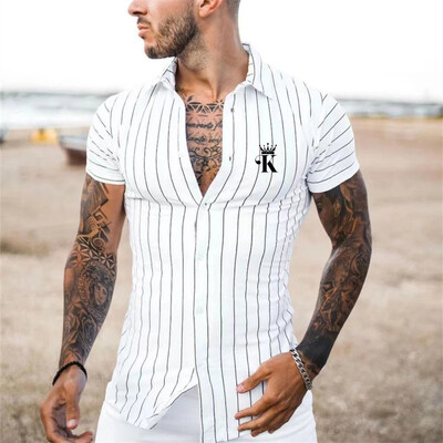 Meeste särgi prindiga revääriga suvine lühikeste varrukatega Hawaii lihtne uus stiil igapäevane puhkus hingav vabaaja ja mugav