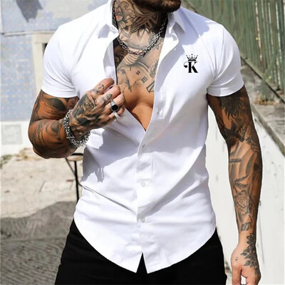 Meeste särgi prindiga revääriga suvine lühikeste varrukatega Hawaii lihtne uus stiil igapäevane puhkus hingav vabaaja ja mugav