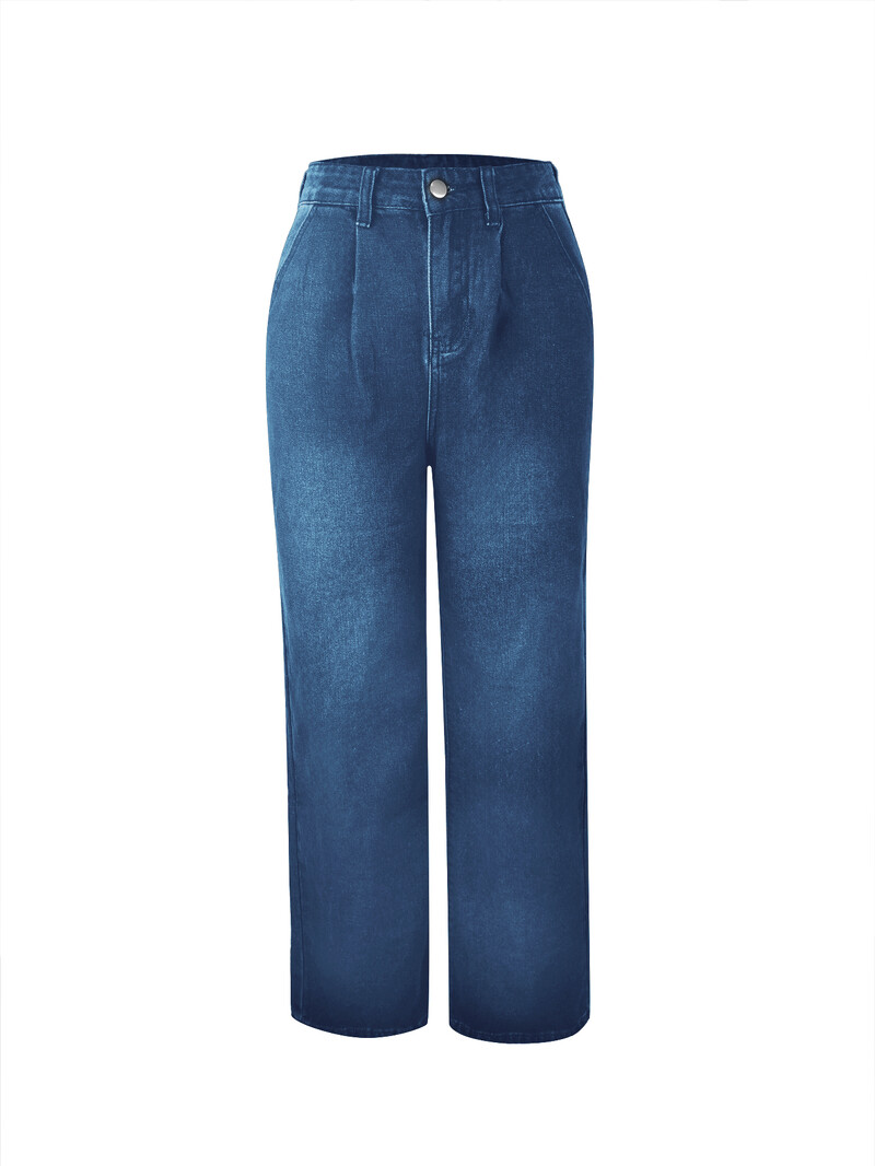 Naiste avarad laia säärega teksad, sirge säärega korea püksid, lõdvestunud õmblemine, teksapüksid