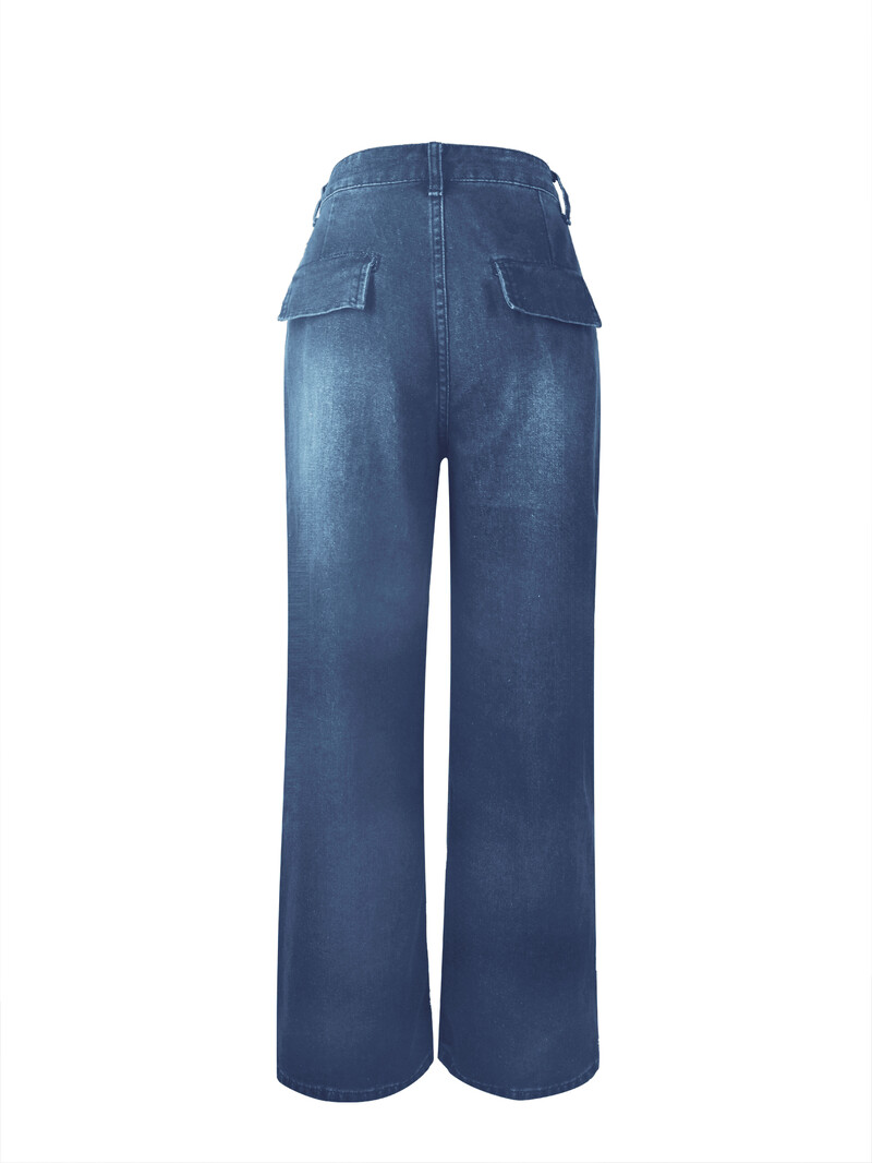 Naiste avarad laia säärega teksad, sirge säärega korea püksid, lõdvestunud õmblemine, teksapüksid