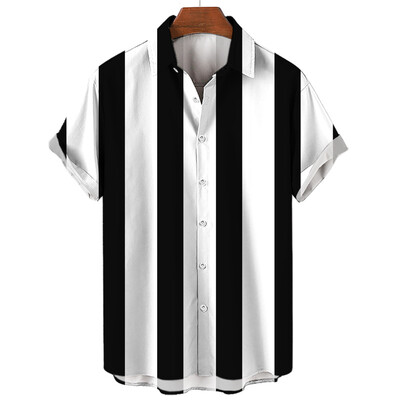 Vyriški havajietiški marškiniai su vasarine juostele marginti trumpomis rankovėmis marškiniai su atvartu, dideli vyriški gatvės drabužiai, mada, laisvalaikio socialinė viršūnė