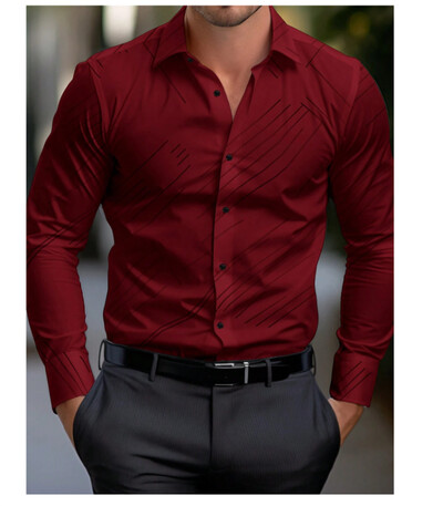 Populiariai parduodamos vyriškos vienspalvės linijos, 3D spausdinti marškiniai su atlapais, madingi laisvalaikio gatvės aukštos kokybės vyriški drabužiai, 2024 m.