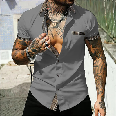 2024 m. havajietiški marškiniai vyriški trumpomis rankovėmis dryžuoti marškiniai su atlapais vasaros mados gatvės aukštos kokybės patogūs drabužiai